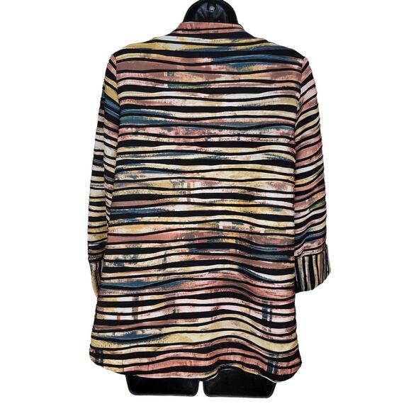 IC By CONNIE K. Asymmetrical Artsy Jacket Striped Size Small - Picture 2 of 7